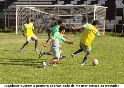 Jogadores treinam com bola pela primeira vez