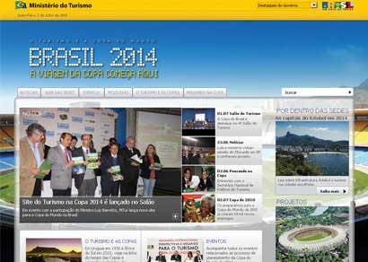 Copa do Mundo de 2014 ganha site criado pelo Ministério do Turismo
