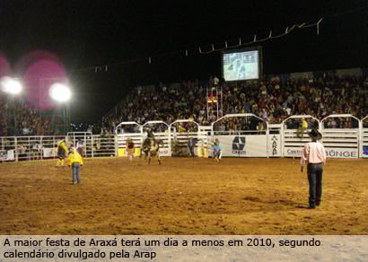 Arap divulga programação da Expoaraxá 2010