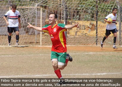 Fábio Tapira faz três na goleada do Olympique