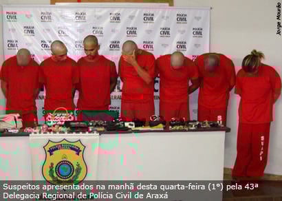 Polícia Civil de Araxá apresenta oito acusados de assaltos a ônibus