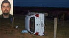 Capotamento deixa uma pessoa morta na zona rural
