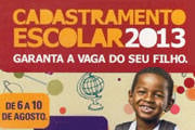 Cadastramento Escolar 2013