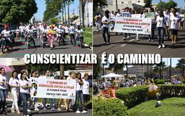 Associação faz caminhada de conscientização contra o câncer