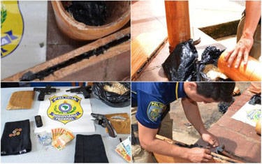 PRF apreende 7kg de pasta base de cocaína e armas na BR-262