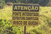 Sec. Municipal de Desenvolvimento Rural Comunica interdição de ponte