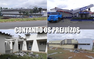 Vendaval deixa marcas por toda a cidade