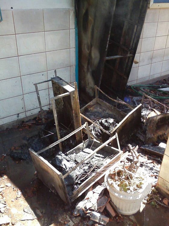 Incêndio criminoso na Escola Municipal Manoela Lemos