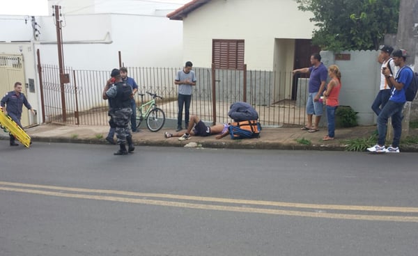 Corpo de Bombeiros atende vítima em acidente de bicicleta