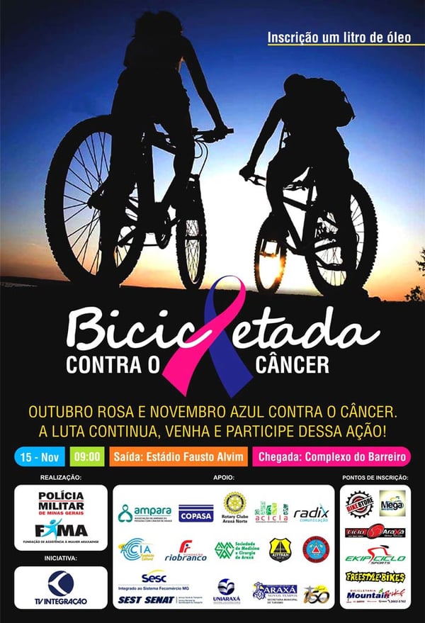 Polícia Militar e FAMA realizam ‘Bicicletada contra o câncer’