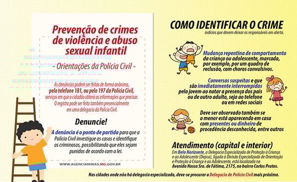 Crimes de pedofilia caem quase 11% em todo o estado