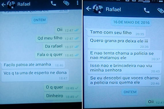Mensagens mostram como filho tentou extorquir a mãe