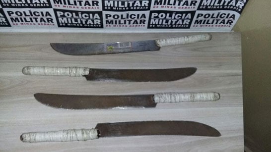 Polícia Militar de Araxá prende e apreende rapaz por porte ilegal de arma branca