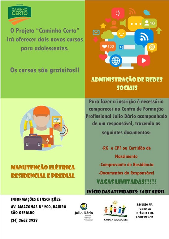 Centro Julio Dário abre inscrições de cursos gratuitos para adolescentes