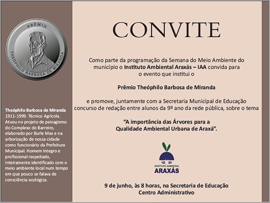 Convite: Prêmio Theóphilo Barbosa de Miranda