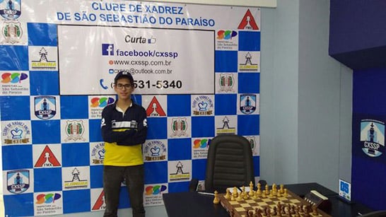 Enxadrista Vitor Amorim Frois é campeão em São Sebastião do Paraíso