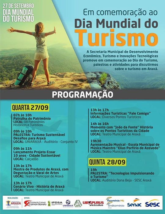 Dia Mundial do Turismo é comemorado em Araxá