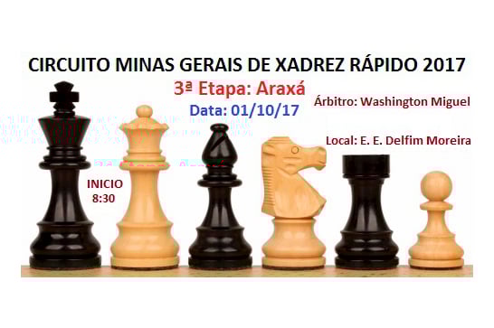 Convite: Etapa Araxá do Circuito Minas Gerais de Xadrez Rápido 2017