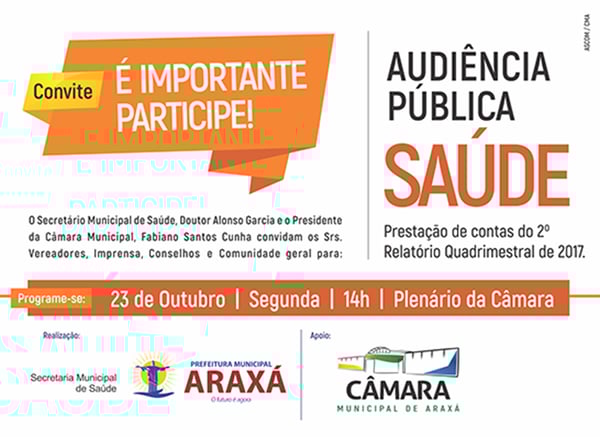 Convite: Audiência Pública na Câmara Municipal