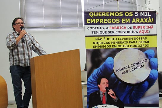 Vereador lança campanha para impedir construção da fábrica de superímãs fora de Araxá