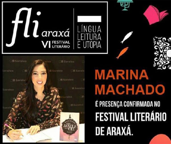 Marina Machado participa do Fliaraxá neste final de semana