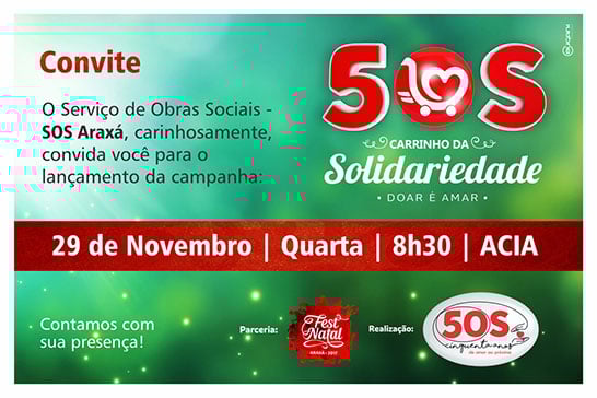 Campanha em prol do SOS Araxá será lançada na próxima quarta