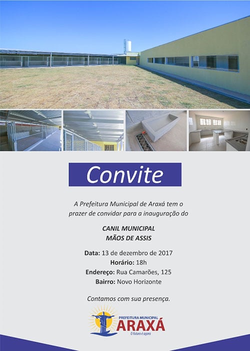 Convite: Inauguração do Canil Municipal