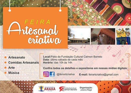 Araxá recebe Feira Artesanal Criativa neste sábado