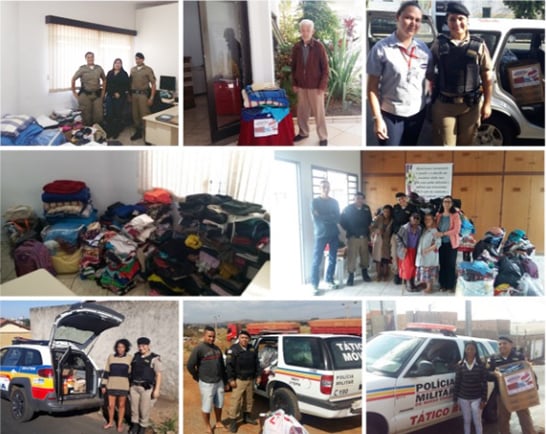 Campanha do Agasalho da Polícia Militar beneficia Recanto do Idoso e famílias
