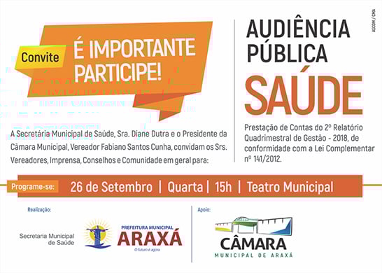 Convite: Audiências Públicas da Câmara Municipal