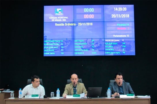 Destaques da reunião ordinária da Câmara Municipal de Araxá – 20/11/2018