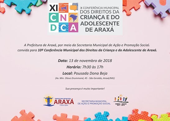 Convite: Conferência Municipal dos Direitos da Criança e do Adolescente