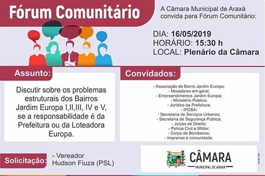 Convite: Fórum Comunitário