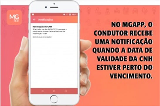 Nova funcionalidade do MG App avisa condutores sobre vencimento da CNH