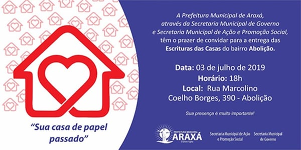 Entrega das escrituras das casas do bairro Abolição