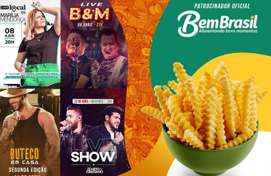 Bem Brasil doa 50 toneladas de alimentos em lives de sertanejos