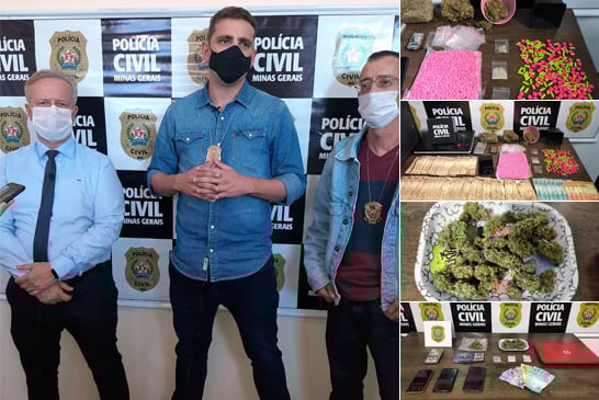 Polícia Civil de Araxá prende jovem suspeito de coordenar distribuição de drogas sintéticas; ele foi encontrado na Bahia