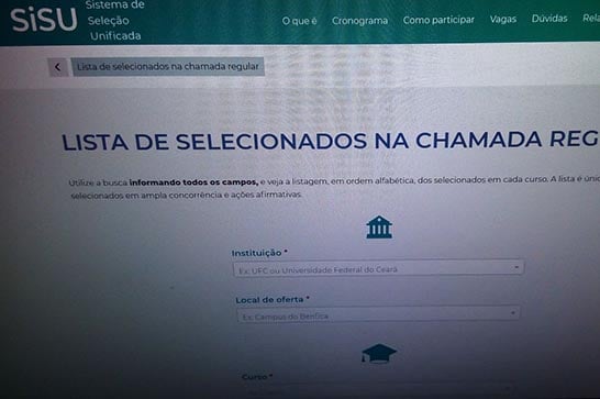 Matrícula dos aprovados na primeira chamada do Sisu começa hoje