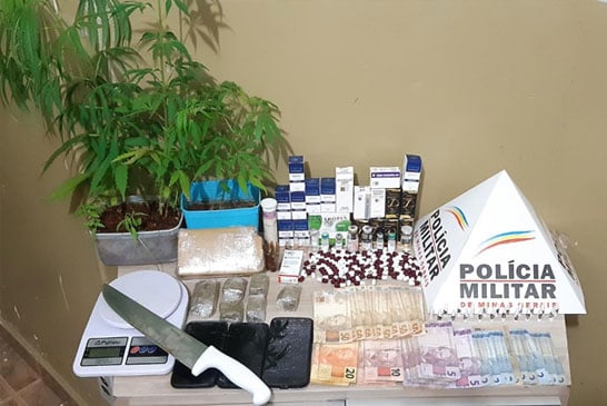 Homem é preso e PM apreende grande quantidade de drogas