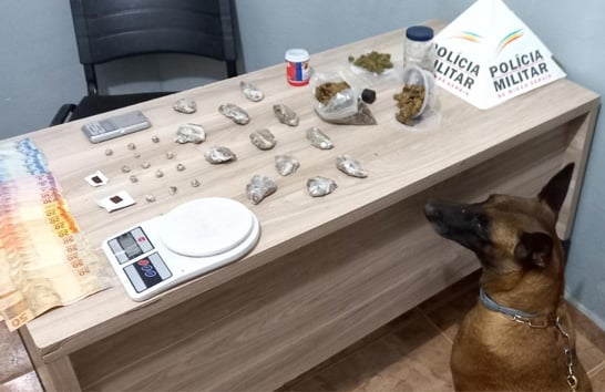 Suspeito de tráfico é preso e drogas localizadas com ajuda de cadela da Rocca