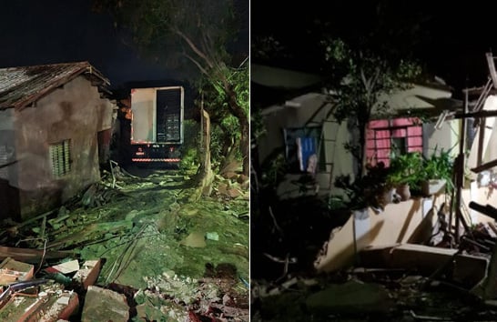 Caminhão desgovernado atinge casas no bairro Boa Vista