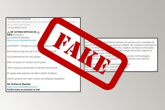 ALERTA FAKE NEWS: Parceria e oferta de serviços para produtores rurais